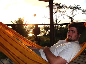 The lazy way to better grades - photo of man in hammock
